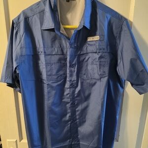 YouBetcha Men's Casual Blue Button Down Shirt